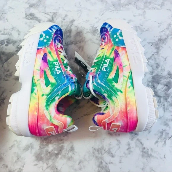 NEW Fila Disruptor II Tie Dye 5XM00819-775 Womens Shoes Sneakers Size 6 - Picture 6 of 14